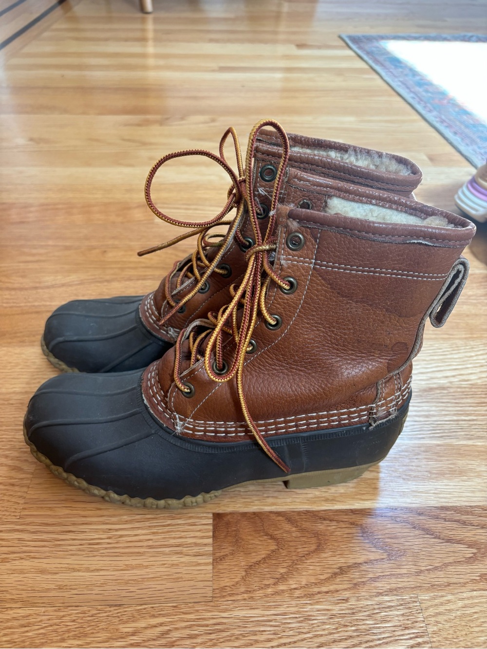 L.L. Bean Duck Boots Shearling Linrd